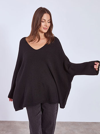 Πουλόβερ oversized μονόχρωμο WT7587.4093+1