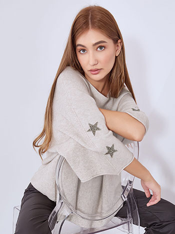 Πουλόβερ με strass αστέρια WT7587.4206+4