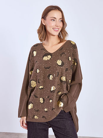 Πουλόβερ με μεταλλιζέ λεπτομέρειες WT7587.4308+2