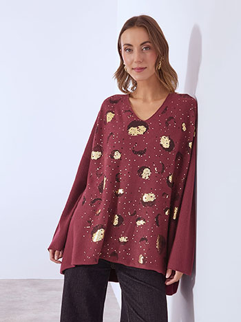 Πουλόβερ με μεταλλιζέ λεπτομέρειες WT7587.4308+3