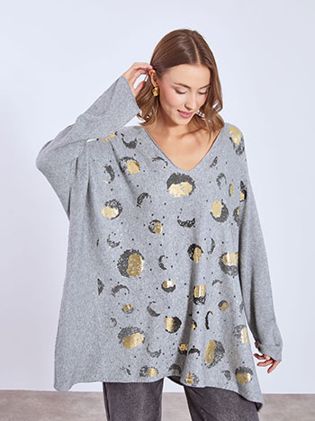 Πουλόβερ με μεταλλιζέ λεπτομέρειες WT7587.4308+1