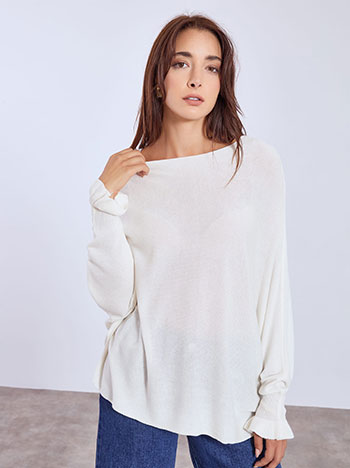 Πουλόβερ με βολάν στο μανίκι WT7587.4853+2