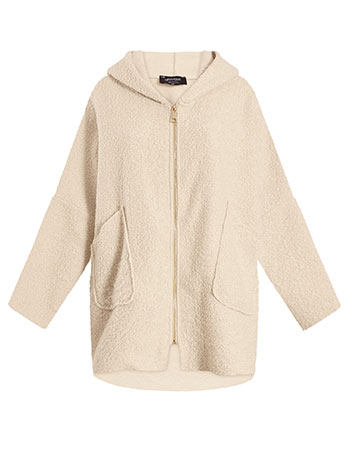 Παλτό μπουκλέ ασύμμετρο με κουκούλα WT7587.5598+4 φωτογραφία