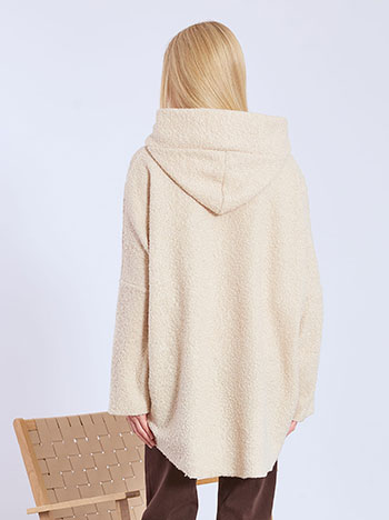 Παλτό μπουκλέ ασύμμετρο με κουκούλα WT7587.5598+4 φωτογραφία