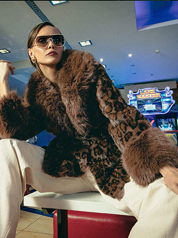 Γούνα λεοπάρ με ζώνη WT7587.7007+1