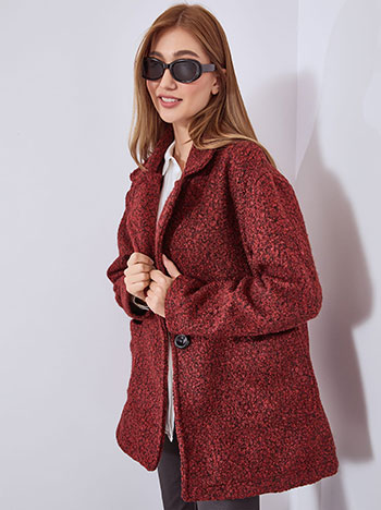 Παλτό μπουκλέ με τσέπες WT7587.7139+4