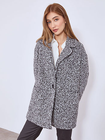 Παλτό μπουκλέ με τσέπες WT7587.7139+2