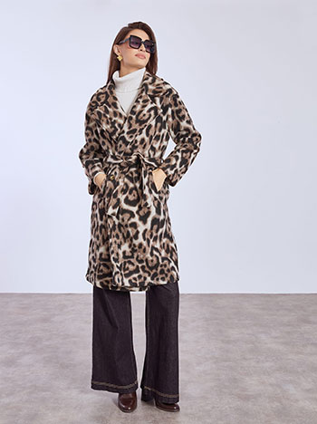 Παλτό χνουδωτό λεοπάρ WT7587.7539+2 φωτογραφία
