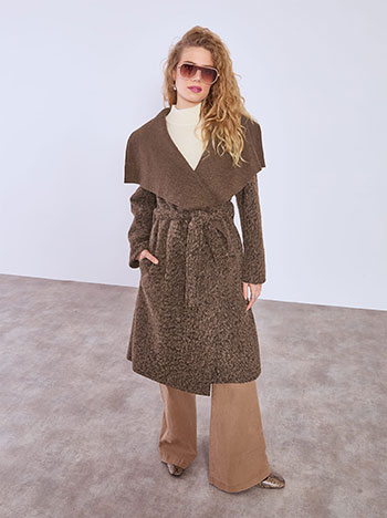 Παλτό μακρύ χνουδωτό WT7587.7609+2 φωτογραφία