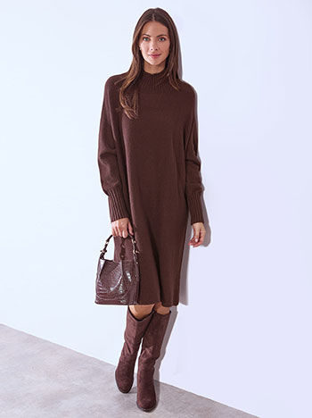 Φόρεμα πλεκτό με ψηλή λαιμόκοψη WT7587.8352+3