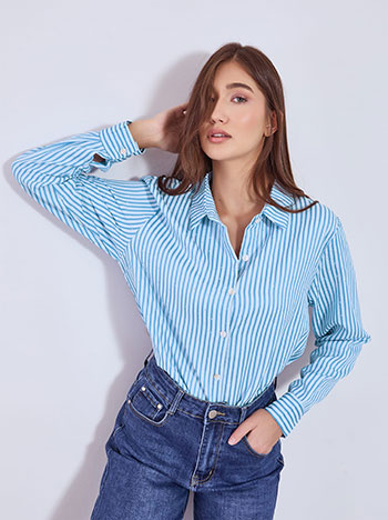 Πουκάμισο ριγέ με strass WT7590.3271+4