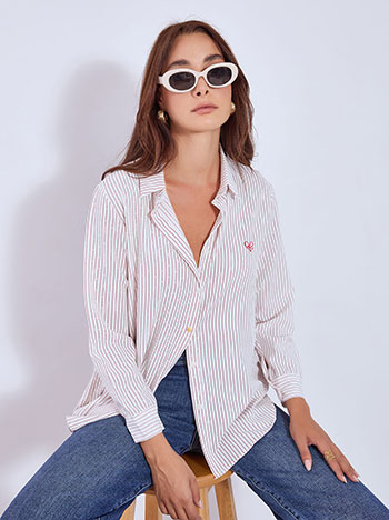 Celestino Πουκάμισο με ρίγες και strass WT7590.3272+2