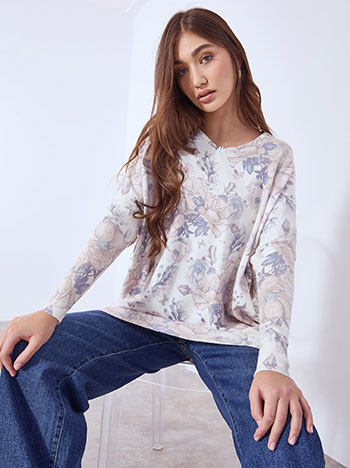 Πουλόβερ oversized φλοράλ WT7590.4133+1