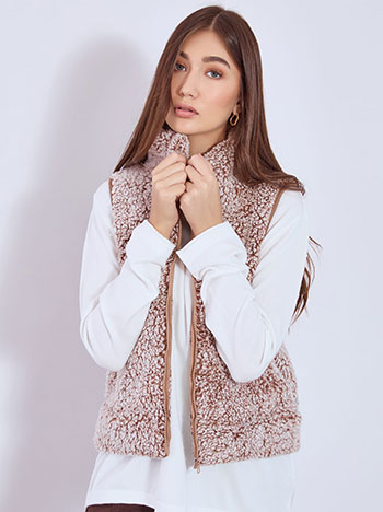 Γιλέκο μπουκλέ με τσέπες WT7590.5936+2