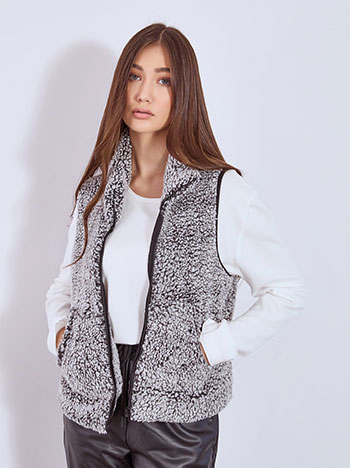 Γιλέκο μπουκλέ με τσέπες WT7590.5936+1