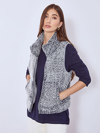 Γιλέκο μπουκλέ με τσέπες WT7590.5936+3