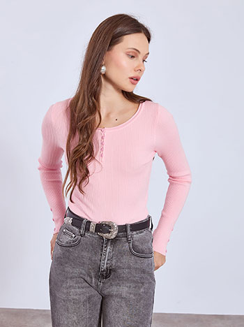 Μπλούζα ριπ με κουμπιά WT7592.4262+6