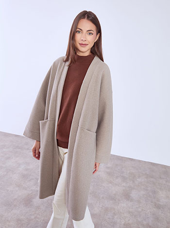 Παλτό μακρύ με τσέπες WT7592.7138+5