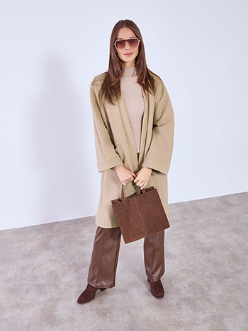 Παλτό μακρύ με τσέπες WT7592.7138+4