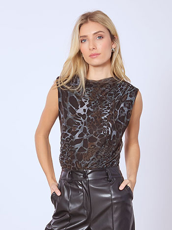 Μπλούζα ημιδιάφανη αμάνικη WT7594.4710+1