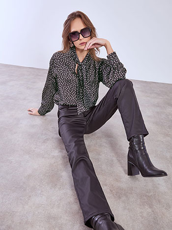 Μπλούζα πουά σατέν WT7594.4714+1