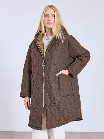Μπουφάν oversized καπιτονέ WT7597.6034+2
