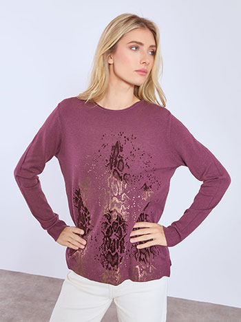 Πουλόβερ με βελούδινες λεπτομέρειες WT7605.4011+6