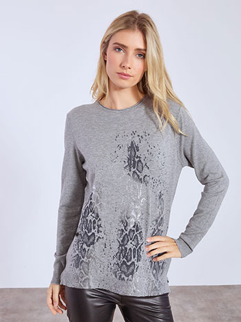 Πουλόβερ με βελούδινες λεπτομέρειες WT7605.4011+2