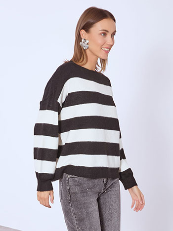 Πουλόβερ ριγέ με βισκόζη WT7605.4184+1