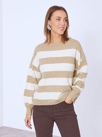 Πουλόβερ ριγέ με βισκόζη WT7605.4184+4