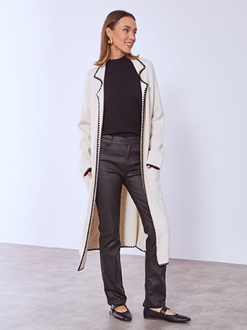 Ζακέτα πλεκτή με κεντητή λεπτομέρεια WT7605.5266+3