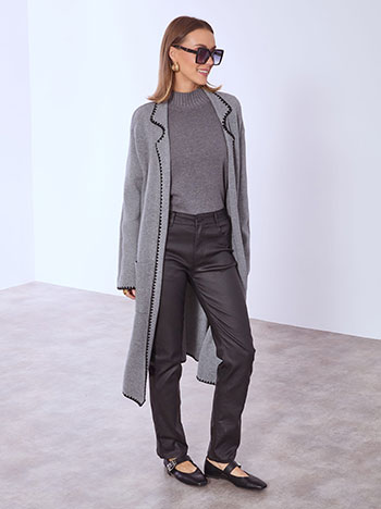 Ζακέτα πλεκτή με κεντητή λεπτομέρεια WT7605.5266+2