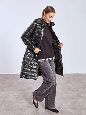 Μπουφάν δερματίνης καπιτονέ WT7605.6886+1