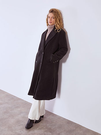 Παλτό μονόχρωμο με απαλή υφή WT7605.7725+1