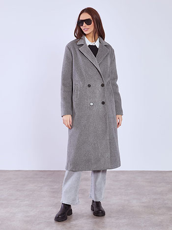 Παλτό μονόχρωμο με απαλή υφή WT7605.7725+2