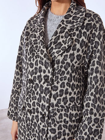 Παλτό λεοπάρ με pony skin εφέ WT7614.7799+1 φωτογραφία