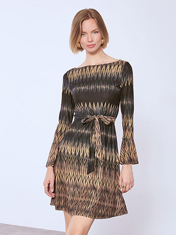 Φόρεμα εμπριμέ με λαιμόκοψη χαμόγελο WT7614.8889+2