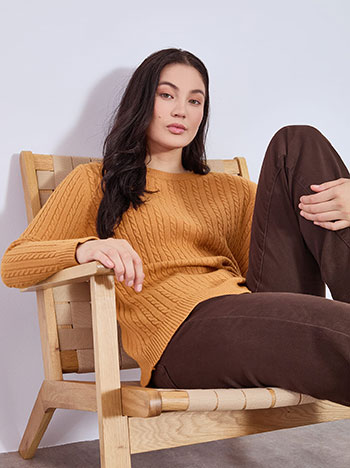 Πουλόβερ μακρύ ανάγλυφο WT7616.4031+8