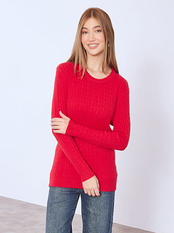 Πουλόβερ μακρύ ανάγλυφο WT7616.4031+4