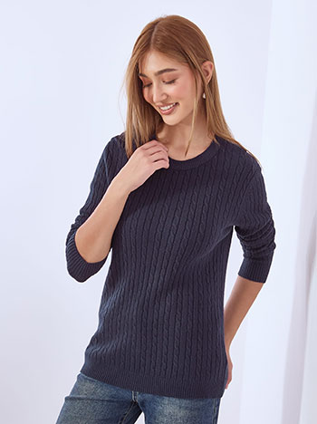 Πουλόβερ μακρύ ανάγλυφο WT7616.4031+6