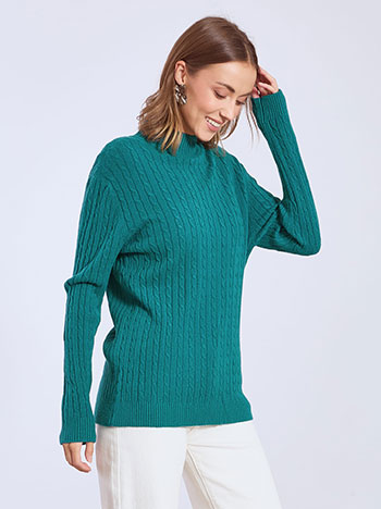 Πουλόβερ ανάγλυφο μονόχρωμο WT7616.4200+4