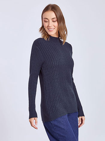 Πουλόβερ ανάγλυφο μονόχρωμο WT7616.4200+5