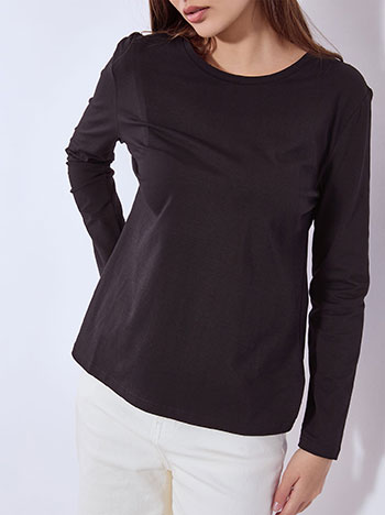 Μπλούζα μονόχρωμη με βαμβάκι WT7616.4216+1 φωτογραφία