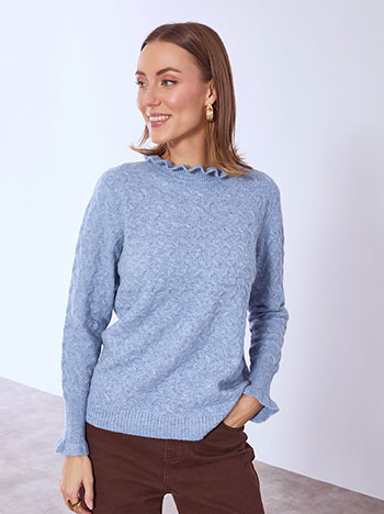 Πουλόβερ με βολάν λεπτομέρειες WT7616.4277+4
