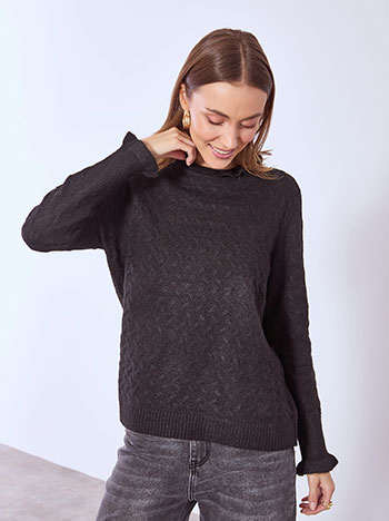 Πουλόβερ με βολάν λεπτομέρειες WT7616.4277+1