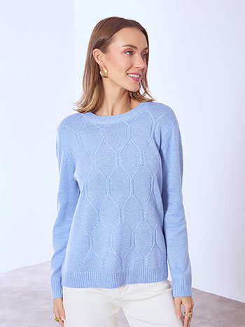 Πουλόβερ πλεκτό με ανάγλυφους ρόμβους WT7616.4298+5
