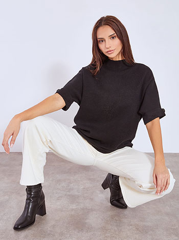 Πουλόβερ με ανάγλυφα λουλούδια WT7616.4300+1