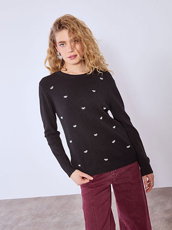 Πουλόβερ με λεπτομέρειες φιόγκους WT7616.4303+1