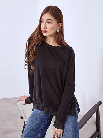 Πουλόβερ με μεταλλιζέ λεπτομέρειες WT7616.4426+1