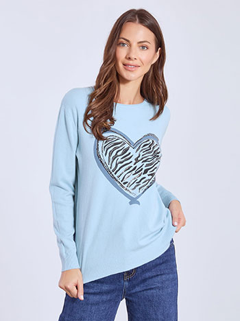 Πουλόβερ με strass καρδιά WT7616.4579+3